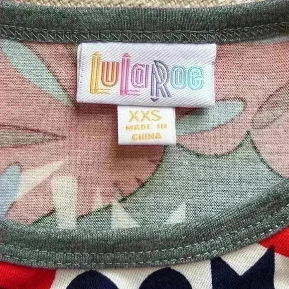 Lula Roe Women's Top - Randy - XX-Small - Red, White & Blue Fireworks NWT - Picture 8 of 10